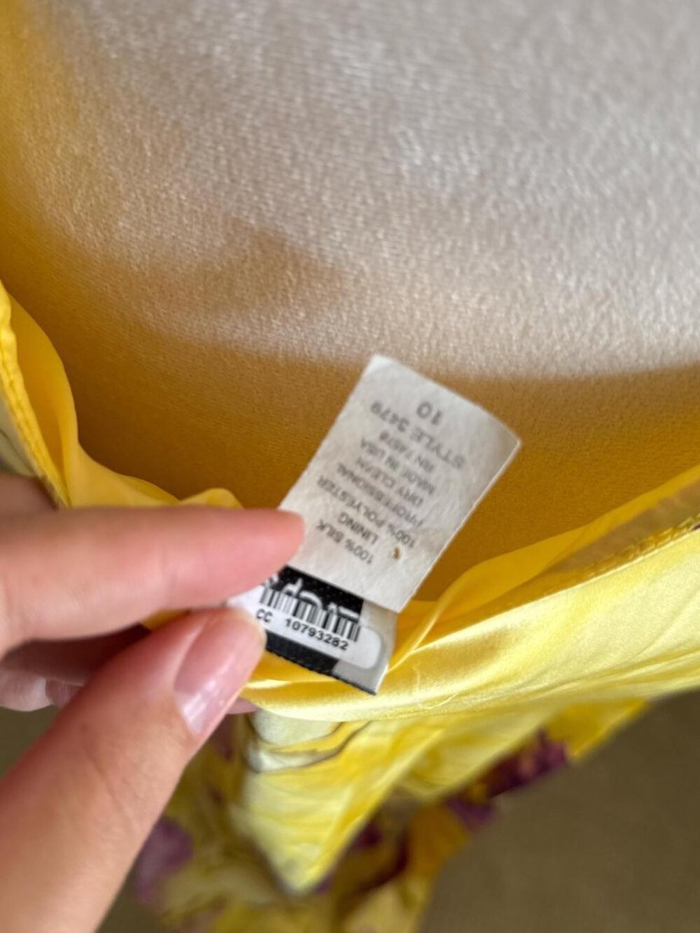 Cache Vintage Yellow Purple Floral Cutout Maxi Dress Size 10 - Picture 4 of 4